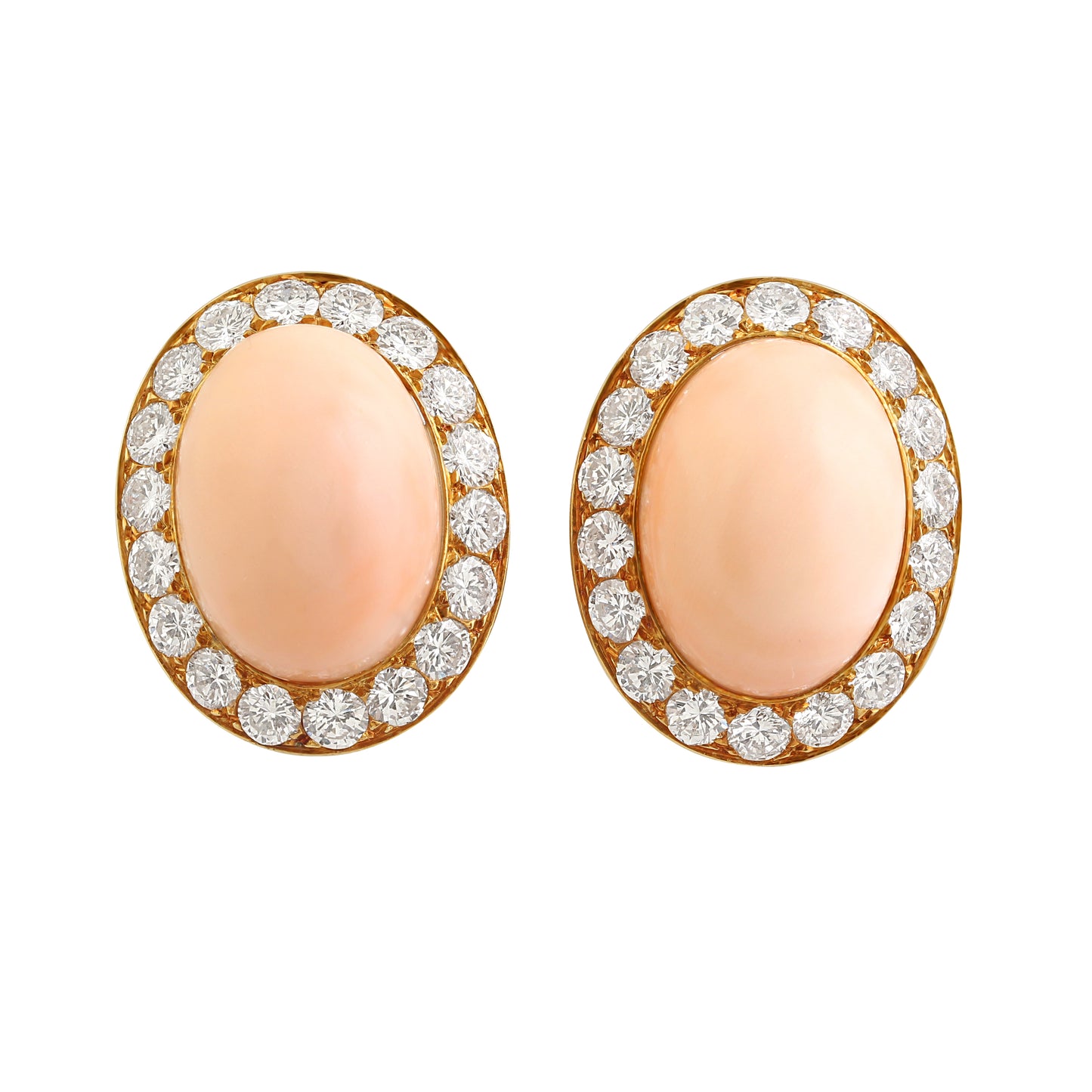 Van Cleef & Arpels Diamond and Coral Earrings
