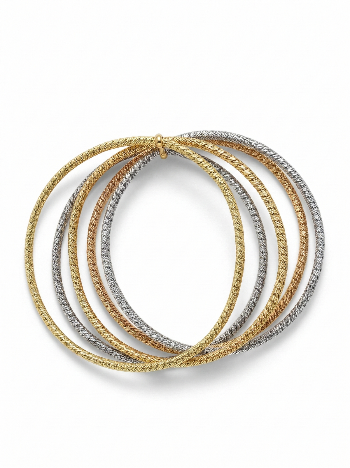 Bulgari By Georges Lenfant Tri Colour Gold Bangle