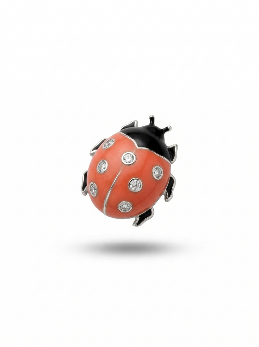 Cartier Gold, Diamond and Coral Ladybird Brooch
