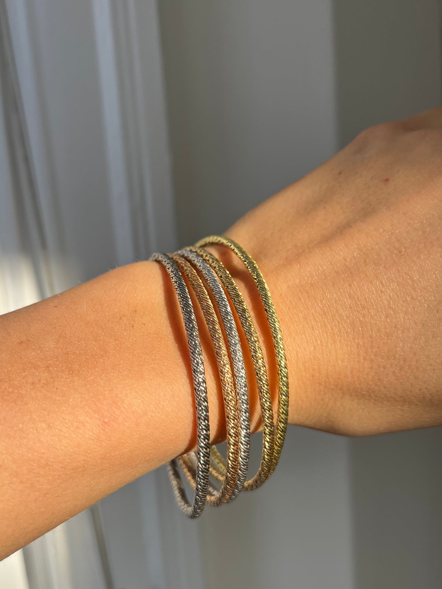 Bulgari By Georges Lenfant Tri Colour Gold Bangle