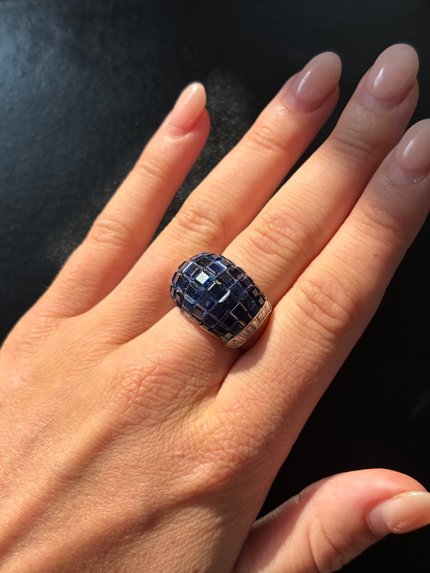 Sapphire, Diamond Bombé Ring