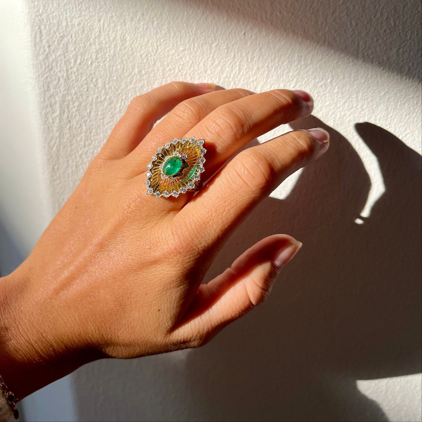 Buccellati Gold Diamond Emerald Ring