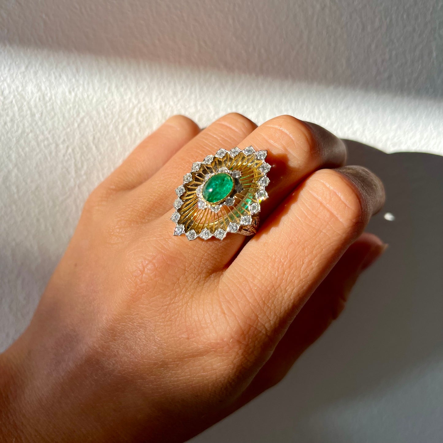 Buccellati Gold Diamond Emerald Ring