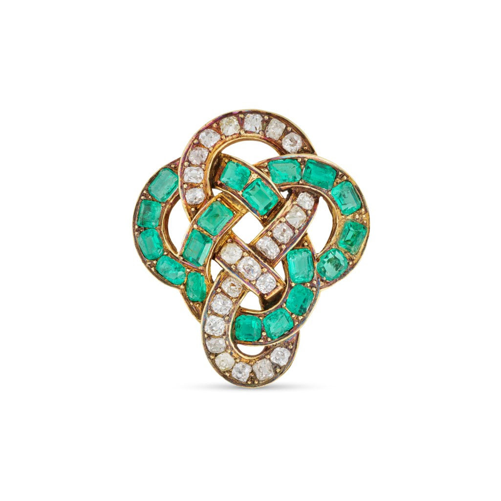 Victorian Emerald and Diamond Brooch