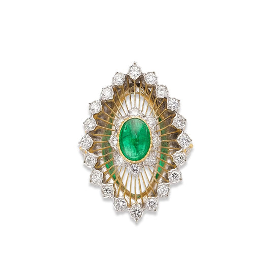 Buccellati Gold Diamond Emerald Ring