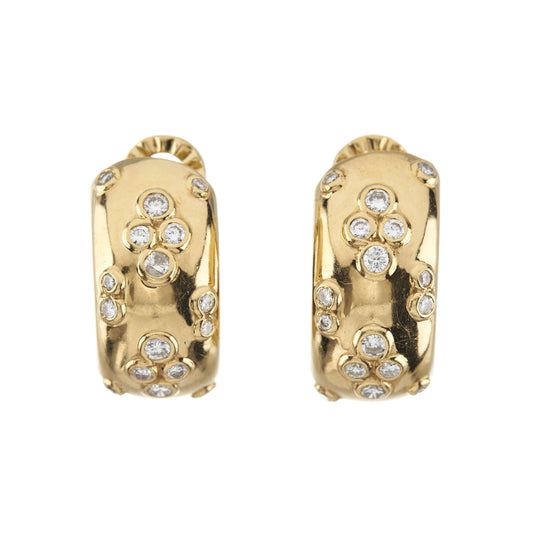 Cartier Gold Diamond Hoop Earrings