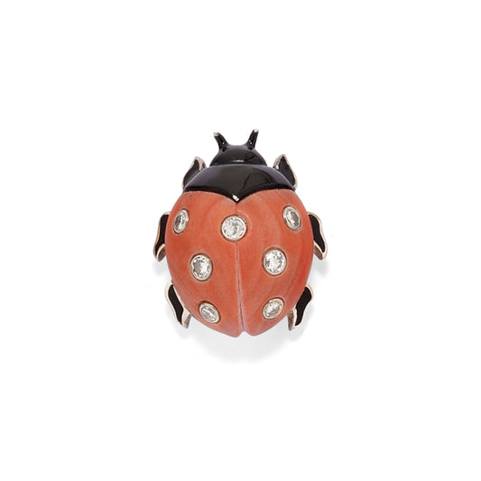 Cartier Gold, Diamond and Coral Ladybird Brooch