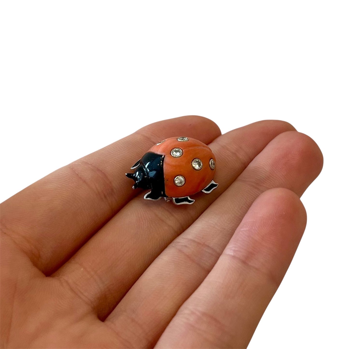 Cartier Gold, Diamond and Coral Ladybird Brooch