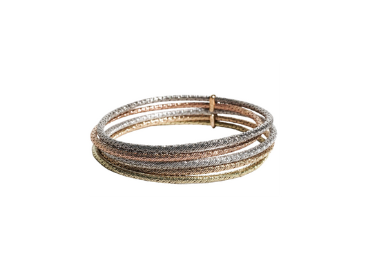 Bulgari By Georges Lenfant Tri Colour Gold Bangle