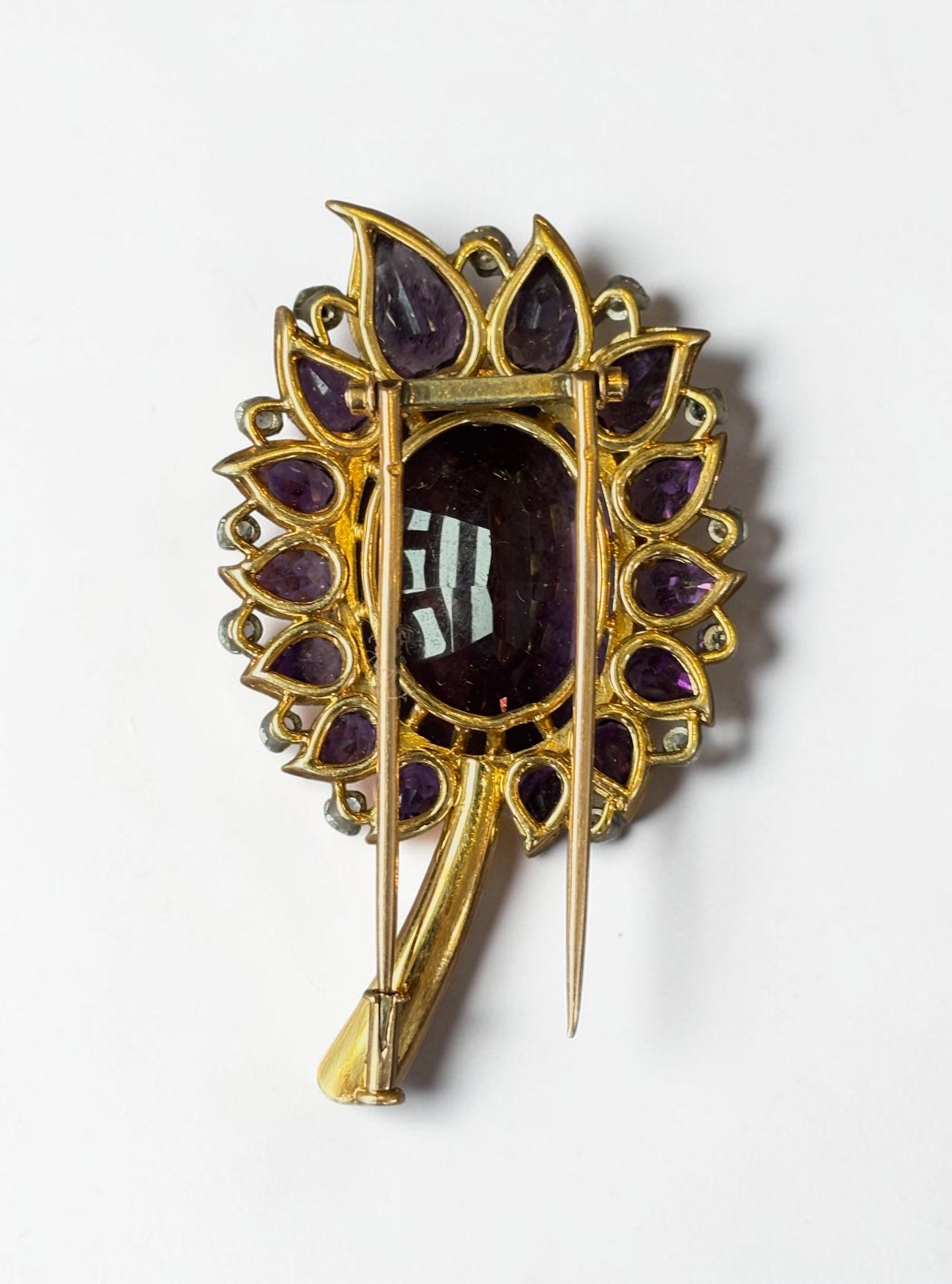 Amethyst and Diamond Brooch