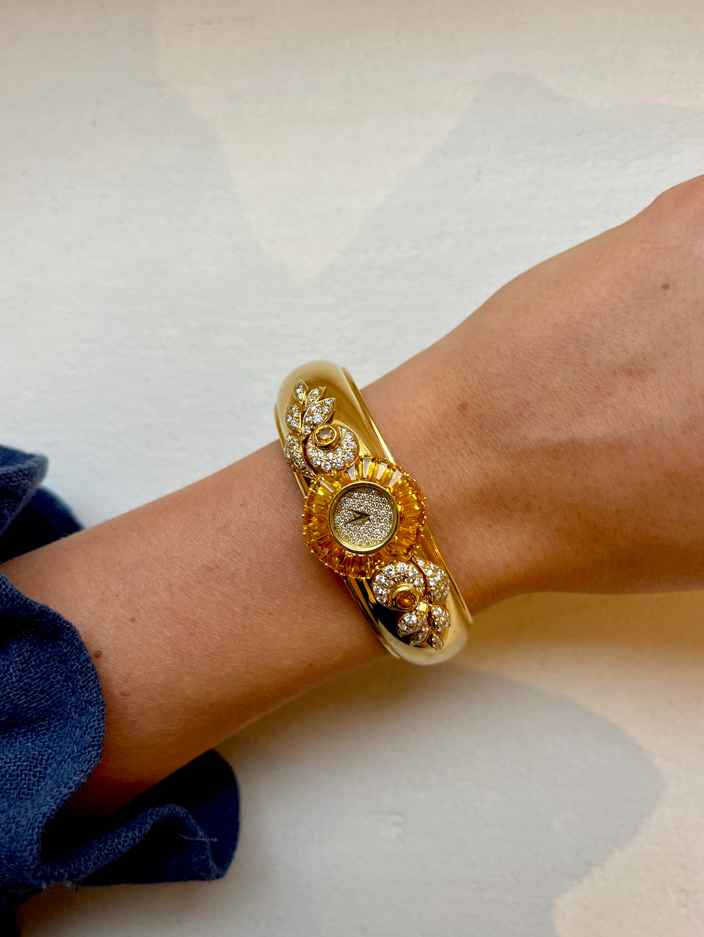 Kutchinsky Gold, Diamond and Gem Set Bangle Watch